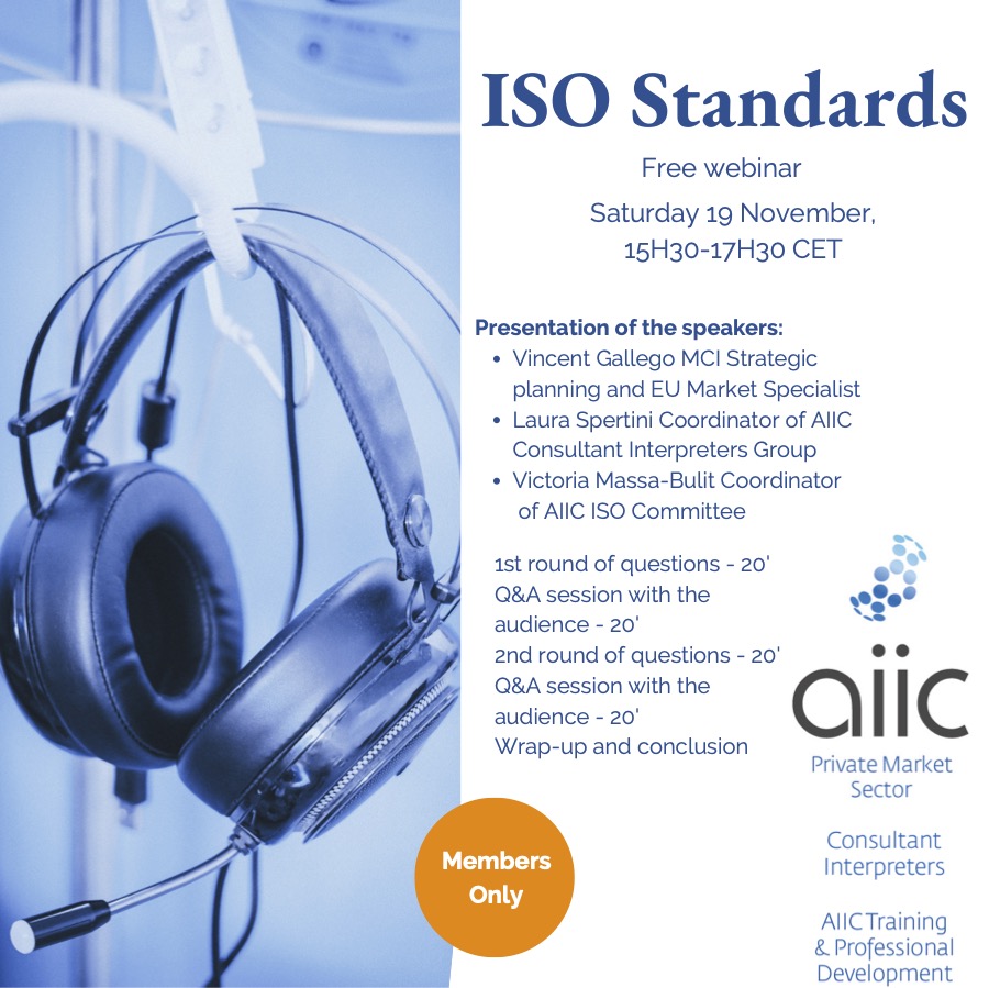 ISO standards webinar 19 November agenda